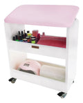 Apoio De Pé/ Perna Para Manicure Pedicure C/ Gaveta Spa Pés Cor Preto