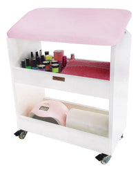 Apoio De Pé/ Perna Para Manicure Pedicure C/ Gaveta Spa Pés Cor Preto