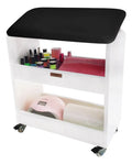 Apoio De Pé/ Perna Para Manicure Pedicure C/ Gaveta Spa Pés Cor Preto