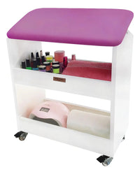Apoio De Pé/ Perna Para Manicure Pedicure C/ Gaveta Spa Pés Cor Preto