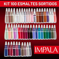 Kit Esmaltes Impala Atacado Diversas Cores Kit Manicure Mãos e Pés
